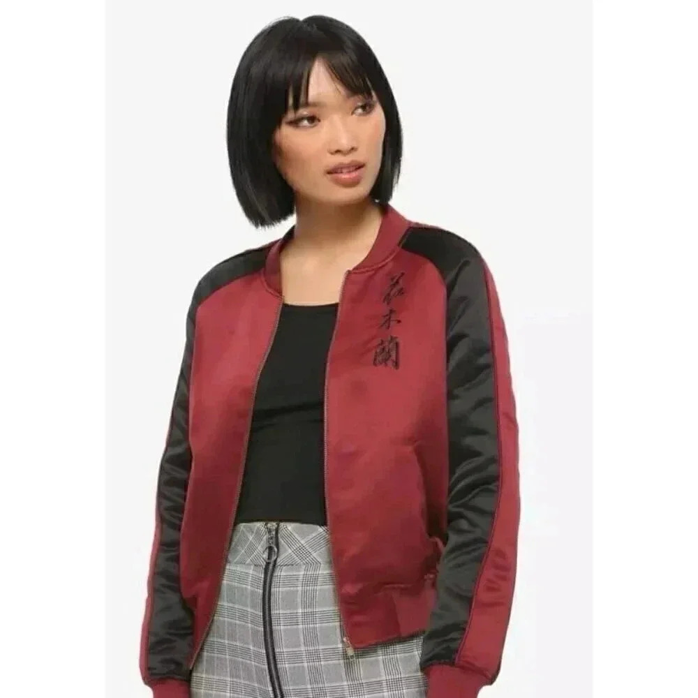 Her Universe Disney Mulan Phoenix Satin Bomber Jacket b12